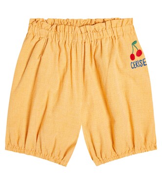 Embroidered checked cotton shorts | Jellymallow