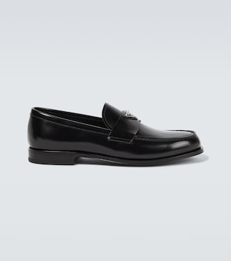 Logo leather loafers | Prada
