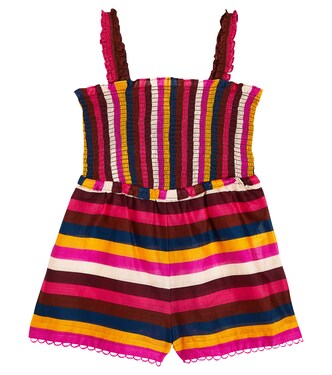 Ginger Shirred striped cotton dress | Zimmermann Kids