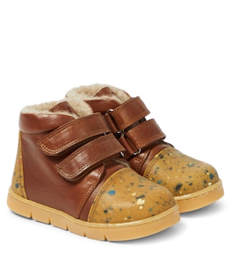 Shearling-lined leather sneakers | Petit Nord