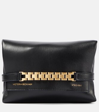 Chain Mini leather pouch with strap | Victoria Beckham
