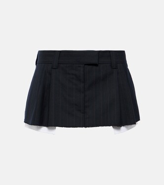 Pinstripe wool miniskirt | Miu Miu