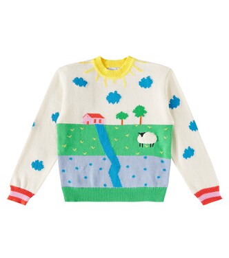 Intarsia cotton and wool sweater | Stella McCartney Kids