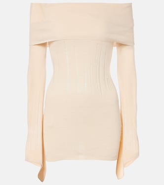 Distressed silk-blend minidress | Aya Muse