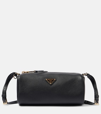 Mini logo leather shoulder bag | Prada