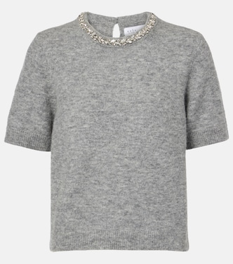 Layton embellished alpaca and wool-blend top | Velvet