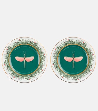 Libellula set of 2 porcelain dinner plates | La DoubleJ