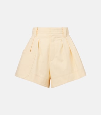 Shorts de lona de algodón de tiro alto | Chloé