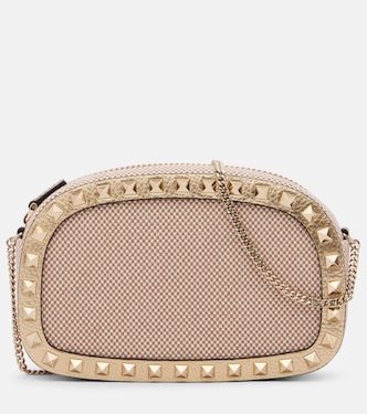 Rockstud VLogo Mini canvas shoulder bag | Valentino Garavani