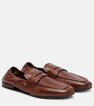 Leather penny loafers | Prada