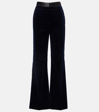Satin-trimmed velvet wide-leg pants | Victoria Beckham