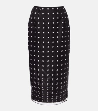 Bethan polka-dot silk taffeta pencil skirt | Emilia Wickstead