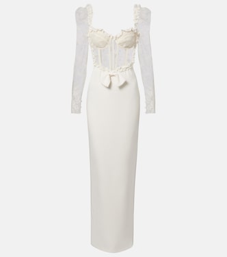 Robe aus Cady mit Spitze | Alessandra Rich