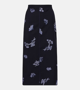Jupe crayon en jacquard de laine et coton | Erdem