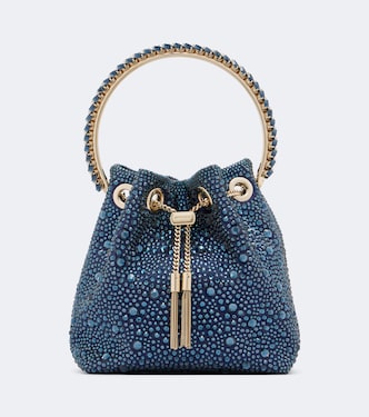 Bon Bon embellished satin bucket bag | Jimmy Choo