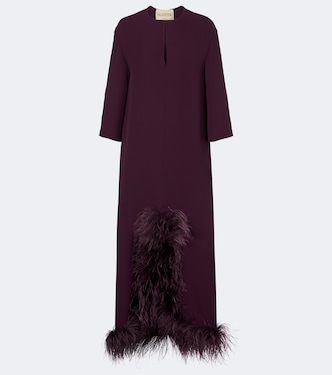 Robe aus Cady Couture mit Federn | Valentino