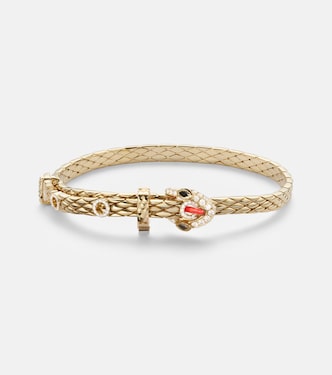 Python Mini 9kt gold bracelet with diamonds and enamel | Yvonne Léon