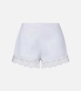 Von lace-trimmed linen shorts | Staud