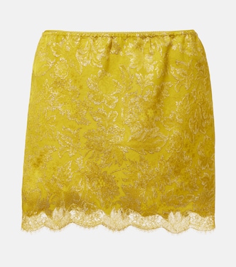 Minirock aus Jacquard mit Spitze | Saint Laurent