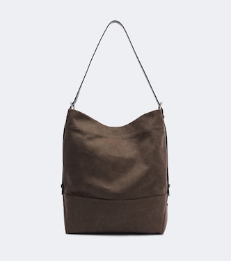 Belted Medium cotton canvas tote bag | Lemaire