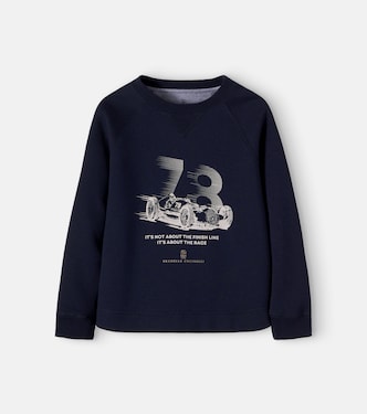 Printed cotton-blend jersey sweatshirt | Brunello Cucinelli Kids