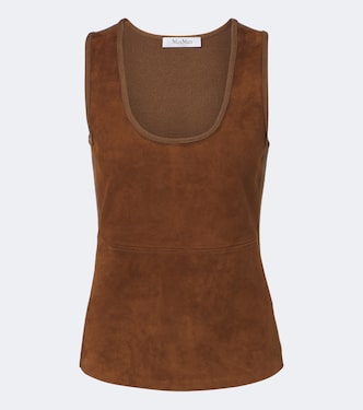 Top aus Veloursleder mit Strick | Max Mara