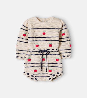 Baby Daisy knitted cotton and wool playsuit | Bebe Organic