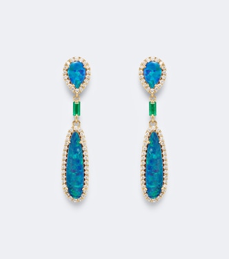 18kt gold drop earrings with gemstones | Suzanne Kalan