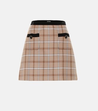 Mini-jupe à carreaux | Miu Miu