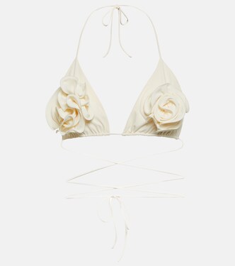Floral appliqué triangle bikini top | Magda Butrym