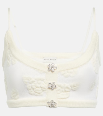 Embroidered wool-blend crop top | Magda Butrym