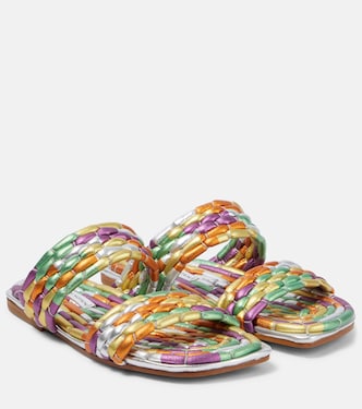 Metallic leather sandals | Dries Van Noten
