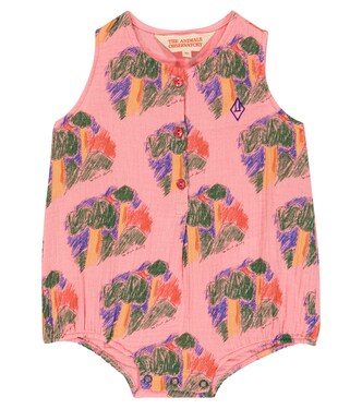 Baby Pink House Butterfly cotton bodysuit | The Animals Observatory