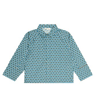 Burdock printed cotton poplin shirt | Caramel