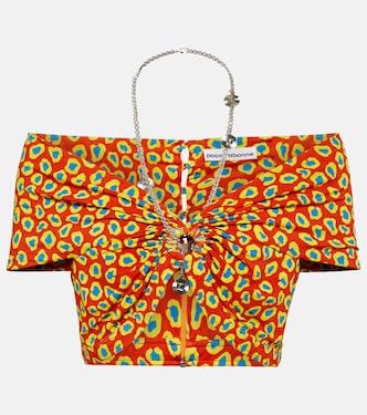 Printed strapless crop top | Rabanne