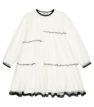 Tulle and cotton-blend jersey dress | Il Gufo