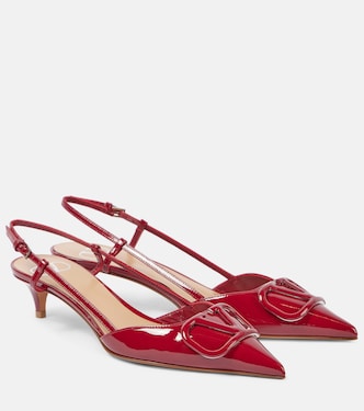 VLogo Signature patent leather slingback pumps | Valentino Garavani