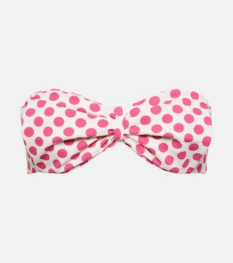 Clara polka-dot gathered bikini top | Alexandra Miro