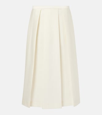 Twinflower wool and silk midi skirt | Toteme