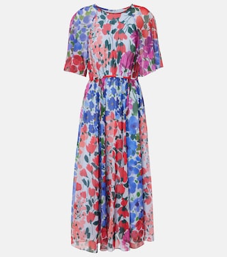 Floral gathered midi dress | Carolina Herrera