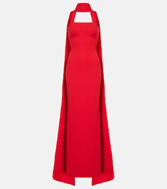 Ainhoa scarf-detail crêpe gown | Solace London