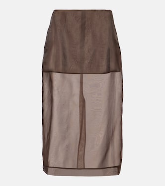 Peri sheer silk-blend midi skirt | The Frankie Shop