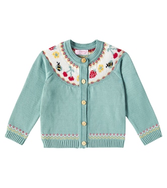 Baby Verano intarsia cotton cardigan | La Coqueta