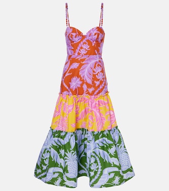 Robe midi Tropical Swing Mix en coton | Farm Rio