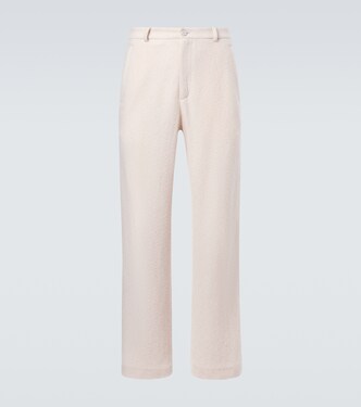 Diamond cashmere straight pants with moonstone | God's True Cashmere