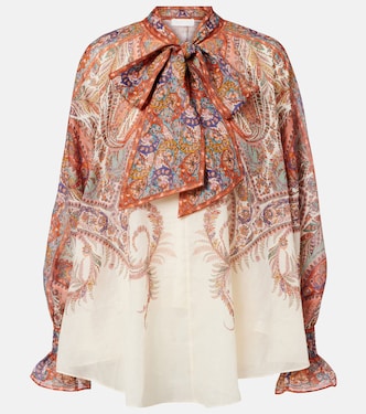 Rhiannon bow-detail paisley blouse | Zimmermann