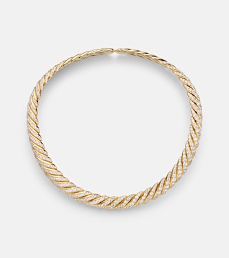 Choker Sculpted Cable Flex® aus 18kt Gelbgold mit Diamanten | David Yurman
