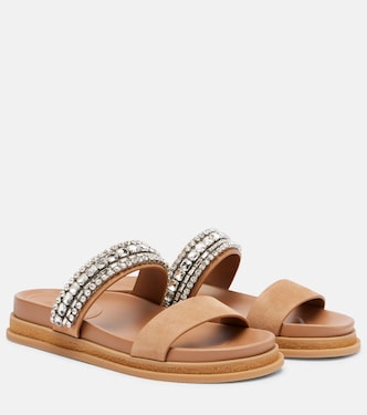 Jadi crystal-embellished suede slides | Jimmy Choo