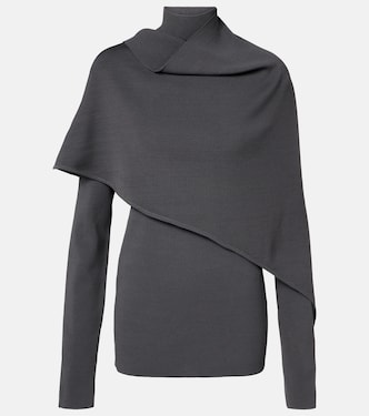 Wrap caped turtleneck sweater | Entire Studios