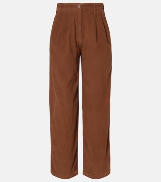 Pantalon droit Gail à taille haute en coton | Velvet